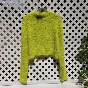H&M Green Fuzzy Sweater